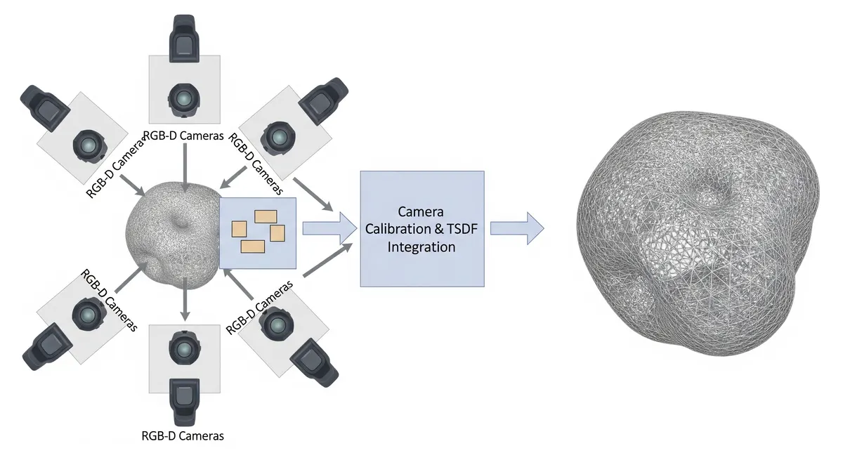 Volumetric capture with eight RGB-D cameras